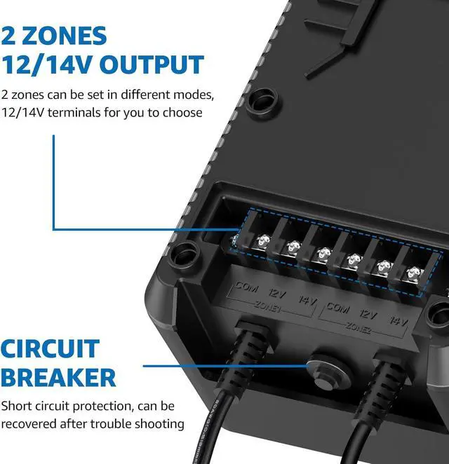 Alt view image 5 of 7 - 300W Low Voltage Landscape Transformer with 2 Independent Control Output Landscape Lighting Transformer with Timer and Photocell Sensor 120V AC to 12/14V AC Weatherproof Low Voltage Transformer