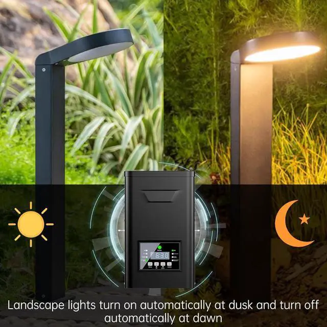 Alt view image 6 of 7 - 400W Low Voltage Landscape Transformer, Outdoor Weatherproof Transformer with Timer and Photocell Sensor, Landscape Lighting Transformer 120V AC to 12/14V AC for Spotlight Pathway Lights