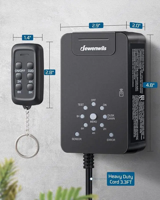 Alt view image 7 of 7 - 120W Low Voltage Transformer with Photocell Sensor & Timer, 120V AC to 12V DC, Weatherproof Landscape Lighting Transformer for Spotlights, Garden Lights, Steplight, Billboard