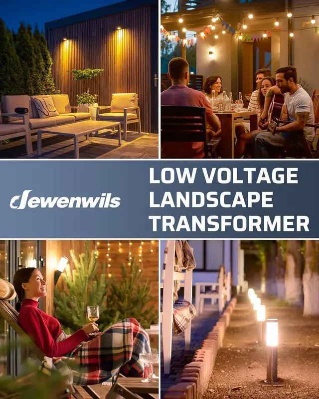 Alt view image 7 of 7 - 100W Low Voltage Landscape Transformer with Photocell Sensor, Low Voltage Transformer 120V AC to 12V AC, Landscape Lighting Transformer for LED Outdoor Lights, Garden Lights, Spotlight