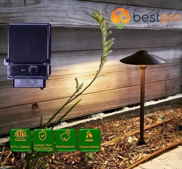 Alt view image 2 of 7 - 150W Watt AC to 12V Volt LED & Halogen -120V Volt Low Voltage Landscape Lighting Indoor/Outdoor Weatherproof Transformer Electric Power Pack with Photocell Sensor - Black Case