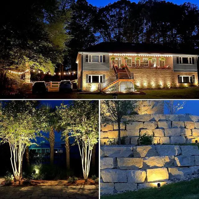 Alt view image 6 of 7 - All-In-One LED Landscape Lighting Kit, 8-Pack Low Voltage Landscape Lights with Transformer and 65FT UL-Listed Wire, 3000K Waterproof Outdoor Uplights with Connectors for Yard House Garden Tree