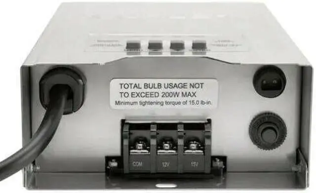 Alt view image 2 of 7 - 200-Watt 12V/15V Multi-Tap Low Voltage Landscape Lighting Transformer with Digital Timer - Programmable, Weatherproof, ETL Listed - Stainless Steel Box