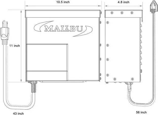 Alt view image 7 of 7 - 600-Watt Transformer with Timer and Sunlight Sensor for Low Voltage Landscape Lighting 120V Input 12V Outdoor