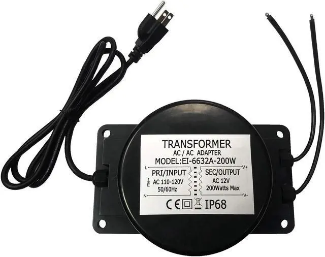 Main image of Waterproof 12V AC Transformer 200W,110V-120V AC to 12V AC LED Power Supply, Voltage Converter LED Driver,Adapter for Outdoor Landscape Lighting/Swimming Pool Light (200 Watts)