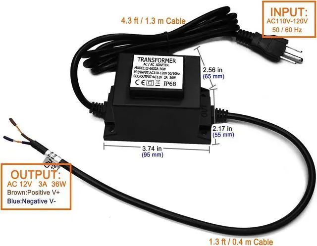 Alt view image 7 of 7 - Waterproof 12V AC Transformer 200W,110V-120V AC to 12V AC LED Power Supply, Voltage Converter LED Driver,Adapter for Outdoor Landscape Lighting/Swimming Pool Light (200 Watts)