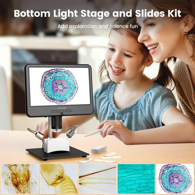 Alt view image 5 of 7 - JL210 10.1'' Digital Microscope for Adults, Soldering Microscope, Error Coin Microscope for Full View, 12MP Electronic Microscope Camera for Electronics Repair, Biological Microscope,32G Card
