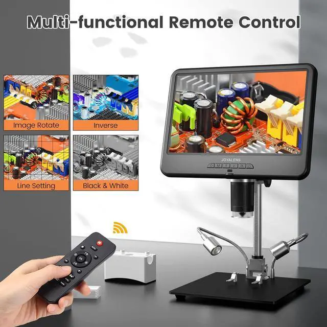 Alt view image 6 of 7 - JL210 10.1'' Digital Microscope for Adults, Soldering Microscope, Error Coin Microscope for Full View, 12MP Electronic Microscope Camera for Electronics Repair, Biological Microscope,32G Card