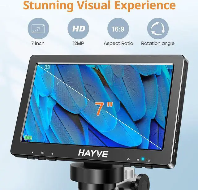 Alt view image 2 of 7 - LCD Digital Microscope, 1200X Magnification for Coin PCB Circuit Repair Soldering, 12MP Camera Sensor Coin Microscope32GB TF CardWired Remote, 10 LED Light, Compatible with Windows/Mac OS