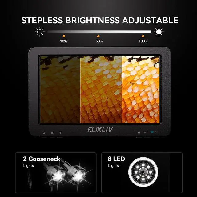 Alt view image 6 of 7 - EDM9 7'' LCD Digital Microscope 1200X, 1080P Coin Microscope with 12MP Camera Sensor, 10 LED Lights - Microscope for Adults, Windows/Mac OS Compatible