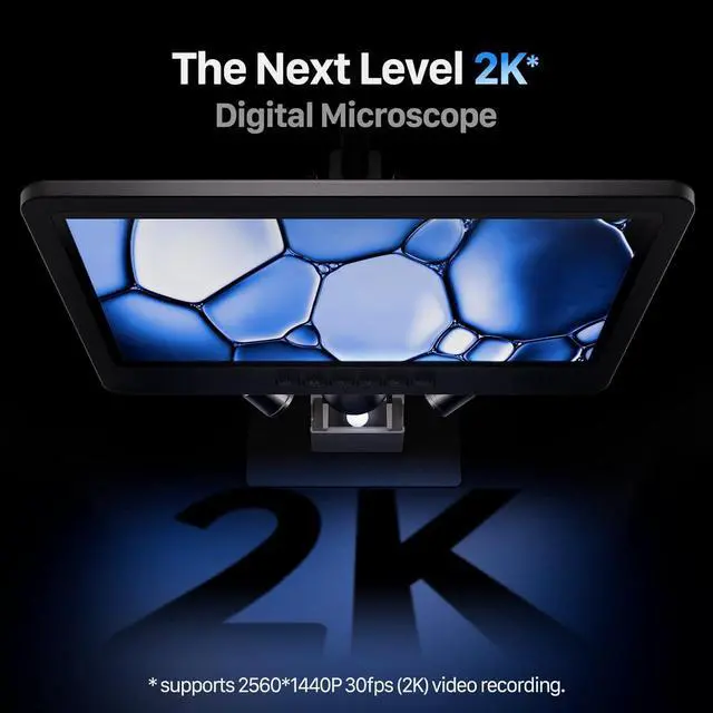 Alt view image 7 of 7 - DM602 HDMI Digital Microscope with 3 Lens, 10.1" Soldering Microscope for Electronics Repair, LCD Coin Microscope Full View, 2K Video Microscope for Adults, Biological Slide Microscope, 64GB
