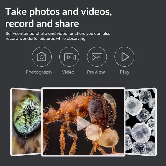 Alt view image 6 of 7 - Digital Microscope, 800X HD Digital Microscope for Adults, with 2" LCD Screen Pocket Microscope for Kids, USB Lab Handheld Digital Microscopes Equipment, with 32GB SD Card