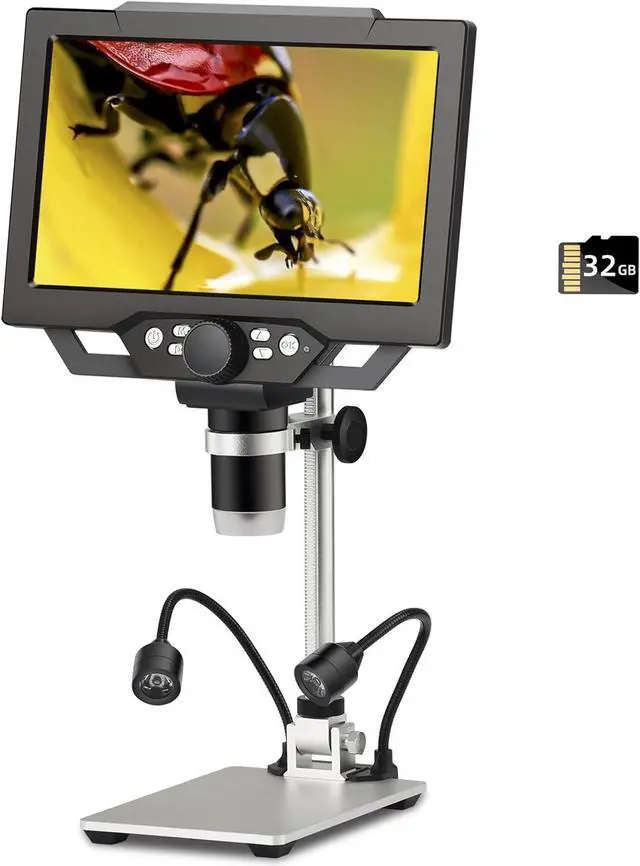 Main image of 4.3 inch IPS Digital Microscope,1080P 50-1000X Magnification Handheld Digital Microscope with 32g TF Card,8 LED Light,Rechargeable Battery Microscope for Coins/Plant/Rock/PCB Soldering
