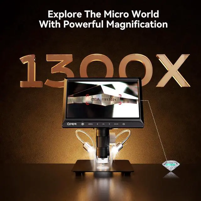 Alt view image 7 of 7 - ODM702 10" LCD Digital Micrscope, Full View Coin Microscope with Screen, Coin Magnifier with Light for Collectors, Micro Soldering Microscope for Electronics Repair, Magnifying Glass for Adults