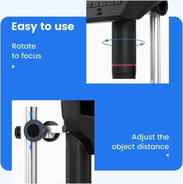 Alt view image 6 of 7 - AD409 HDMI Digital Microscope, 10.1 inch LCD Screen Soldering Microscope, 300X USB Electronic Microscope Camera for Professional PCB Soldering, Coin Collection, Supports Windows PC