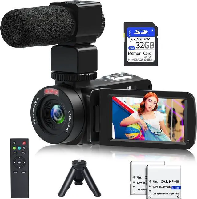 Main image of Video Camera, 1080P 30MP Camcorder IR Night Vision Vlogging Camera for YouTube,3.0" LCD Screen 18X Digital Zoom Recorder Camera with Remote Control, Microphone, Mini Tripod, 2 Battries, 32GB SD Card