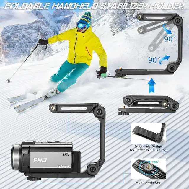 Alt view image 3 of 7 - Video Camera Camcorder Full HD 1080P 36.0 MP Webcam YouTube Vlogging Camera Recorder, 16X Digital Zoom Touch Screen Camcorders Camera with Microphone, Remote, Stabilizer, Lens Hood, 2 Batteries