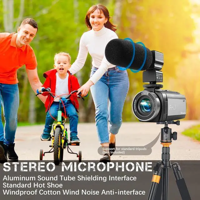 Alt view image 6 of 7 - Video Camera Camcorder Full HD 1080P 36.0 MP Webcam YouTube Vlogging Camera Recorder, 16X Digital Zoom Touch Screen Camcorders Camera with Microphone, Remote, Stabilizer, Lens Hood, 2 Batteries