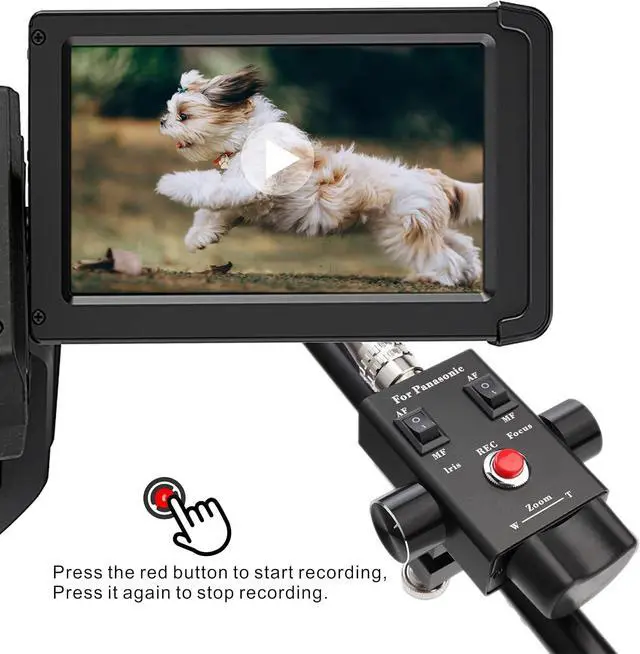 Alt view image 4 of 7 - Camcorder Zoom Controller, Remote Control Zoom, Iris, and Focus Control + 2.5mm and 3.5mm Jack Cable for Panasonic HC-X1 HC-PV100 AG-UX90 AG-UX180 HC-X1000 AG-AC30 AG-AC90 AU-EVA1 Camera.