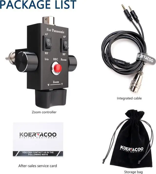 Alt view image 7 of 7 - Camcorder Zoom Controller, Remote Control Zoom, Iris, and Focus Control + 2.5mm and 3.5mm Jack Cable for Panasonic HC-X1 HC-PV100 AG-UX90 AG-UX180 HC-X1000 AG-AC30 AG-AC90 AU-EVA1 Camera.