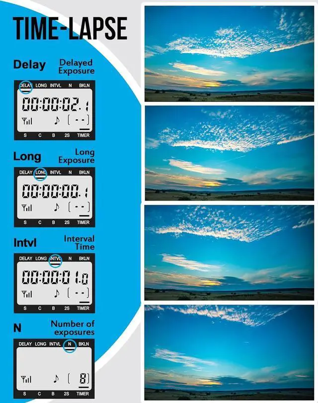 Alt view image 2 of 7 - Camera Wireless Remote Shutter Release, Long Exposure Timelapse Remote Control Compatible with  6D Mark II 7D 7D Mark II 5D Mark IV; Replaces  RS-80N3 Shutter Release Cords