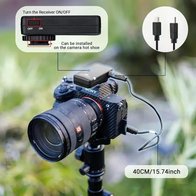 Alt view image 5 of 7 - Wireless Remote Control for  HDR-CX405 CX440 CX455 CX675 CX900 FDR-AX33 AX43 AX53 AX100 AX700 Camcorder A7IV A7RV A7RIV A7RIII A9III A6600 A6500 A6400 A6300 A6100 A6000 ZV-1 Rplc RMT-VP1K RM-VPR1