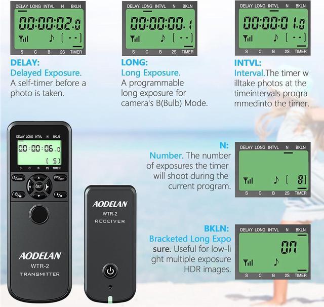 Alt view image 4 of 7 - Intervalometer Remote for  - Camera Wireless Timer Shutter Release Remote Control for  Z6, Z7, Z9, D850, D810, D750, D7200, Coolpix P1000, P950; Replaces  MC-DC2, MC-30, MC-36A