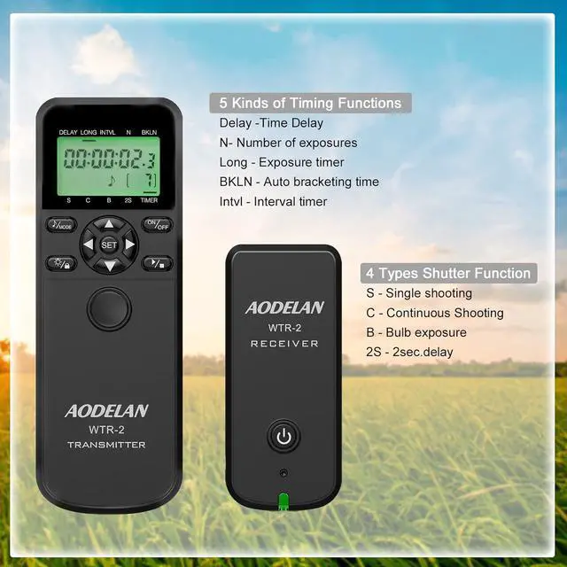 Alt view image 2 of 7 - Wireless Shutter Camera Remote Control Timer Intervalometer with for  a7 III, a7 II, a7, a7R III, a9, a6000, a6300, a5100