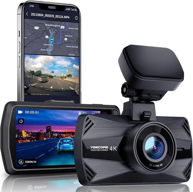 Main image of Dual Dash Cam 5G WiFi GPS, Real 4K+HDR 1080P Dash Cam Front and Rear, 3.3 Inch Eye-Care Screen, Super HDR Night Vision, Parking Mode, Dash Camera for Cars with App, G-Sensor, Support 512GB Max
