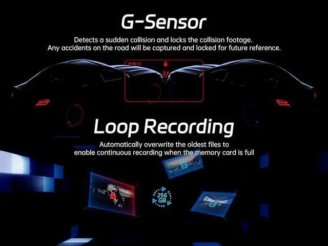 Alt view image 5 of 7 - 4K Dash Cam Front and Rear, 64GB SD Card, Pelsee 4K+1080P Dual Dash Camera for Cars, Wi-Fi & App Control, 1.5IPS Display Car Camera, Voice Control, Night Vision, 24H Parking Mode, G-Sensor