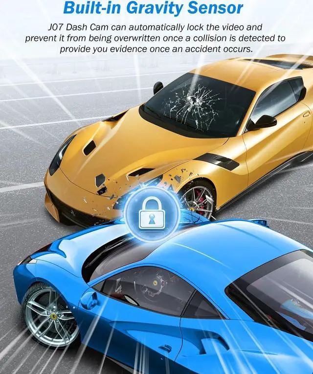 Alt view image 6 of 7 - 3 Channel 2.5K Dash Cam, 1440P Dash Cam Front and Rear Inside, Dash Camera for Cars, Triple Car Camera with 32GB Card, G-Sensor, 24Hr Parking, 170°Wide Angle, Loop Recording, IR Night Vision, Blue