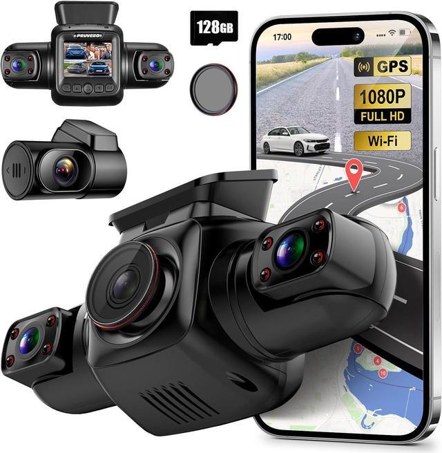 Main image of 360 Degree View 4 Channel Dash Cam Front and Rear Inside Left Right, Dash Camera for Cars with CPL, Built-in GPS WiFi Night Vision, 24/7 Recording Parking Mode Monitor, Free 128G Card
