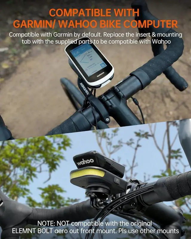 Alt view image 4 of 7 - FR300 Compatible with Garmin/Wahoo Bike Computer, 300 Lumen Warning Flashing 6 Modes Cycling Computer Accessories with Auto On Off, USB C Rechargeable for Road Bike (Patent Protected)
