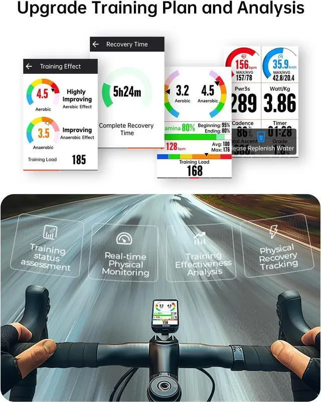 Alt view image 4 of 7 - iGS800 Bike Computer Touchscreen, 3.5'' Offline MAP Navigation WiFi Bluetooth ANT+ Smart GPS Cycling Computer 32GB IPX7 Waterproof