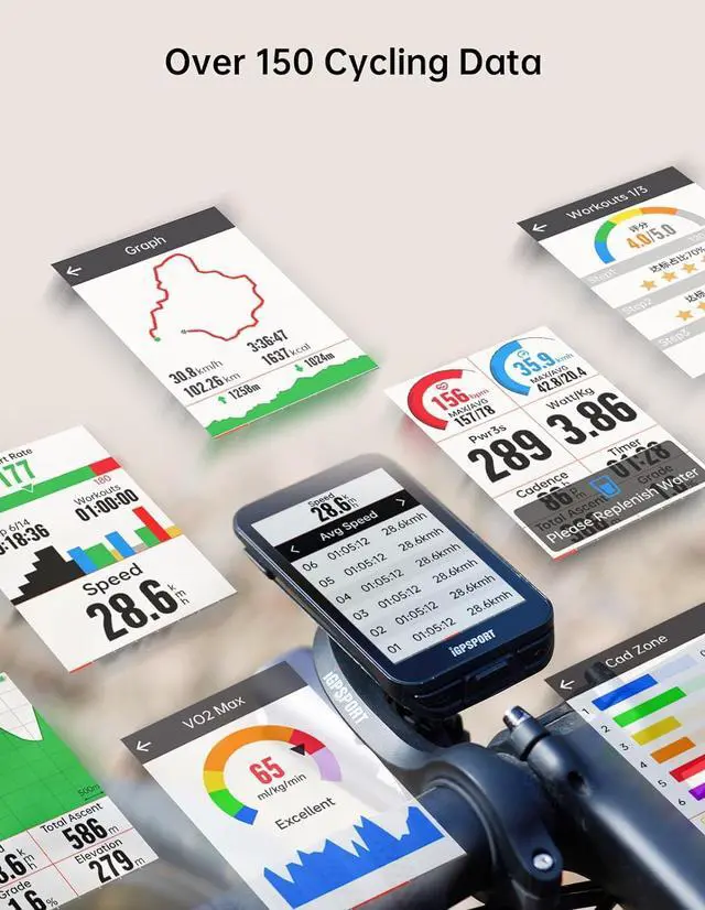 Alt view image 6 of 7 - iGS800 Bike Computer Touchscreen, 3.5'' Offline MAP Navigation WiFi Bluetooth ANT+ Smart GPS Cycling Computer 32GB IPX7 Waterproof