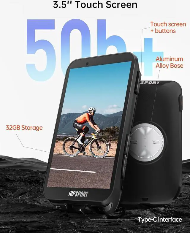 Alt view image 7 of 7 - iGS800 Bike Computer Touchscreen, 3.5'' Offline MAP Navigation WiFi Bluetooth ANT+ Smart GPS Cycling Computer 32GB IPX7 Waterproof