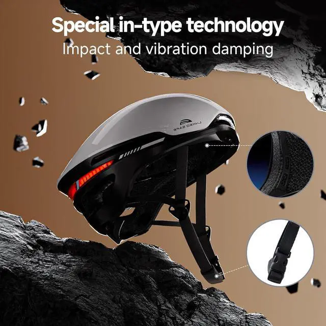 Alt view image 4 of 7 - Bike Helmet with Bluetooth, Smart Bike Helmet for Adults Men Women with Built-in Speakers, Auto Brake Blinker, Front and Rear LED Turn Signals Remote Control, Smart Cycling Helmet.