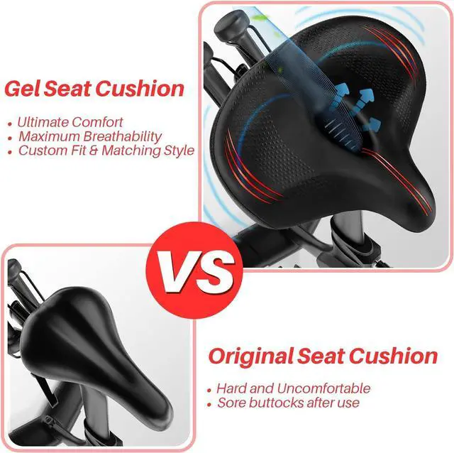 Alt view image 5 of 7 - Oversized Bike Seat for Peloton Bike & Bike+, Comfort Seat Cushion Compatible with Peloton, Road or Exercise Bikes, Bicycle Wide Saddle Replacement for Men & Women, Accessories for Peloton