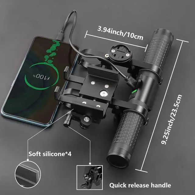 Alt view image 6 of 6 - 2400lumens Bicycle Light,Bike Handlebar Extender, Bike Headlights, Comes with a &Bike Phone Mount,Cycling Computer Mount and a Built-in 10000mAh USB Rechargeable Power Bank