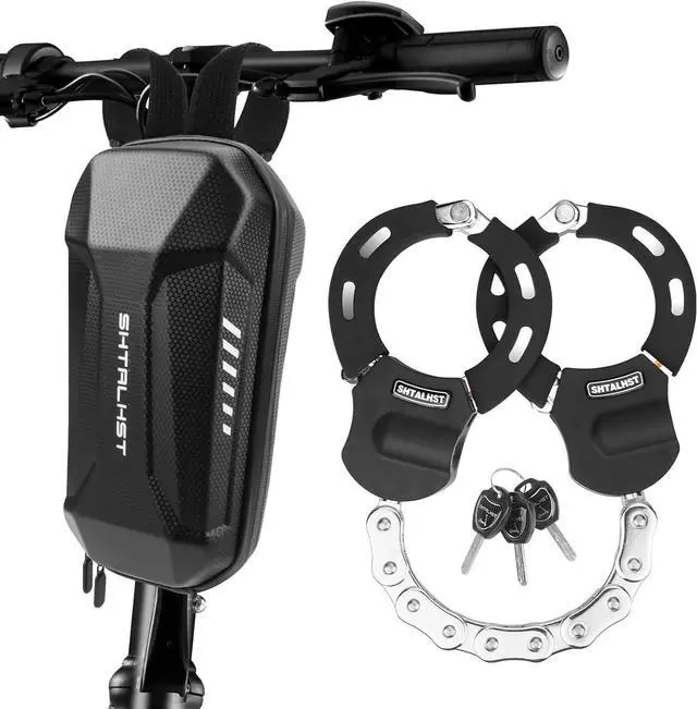 Alt view image 7 of 7 - Electric Scooter Lock, Heavy Duty Anti-Theft Chain Lock with Key for E-Bike, Motorcycle, Segway Ninebot (Black)