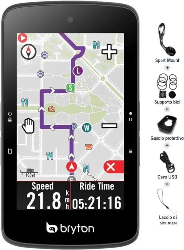 Main image of S800 3.4 Inch Color LCD Touchscreen GPS Bike/Cycling Computer Offline USA Map, Compatible with Bike Radar, 36hrs Long Battery Life, Navigation with Turn-by Turn Follow Track Waterproof