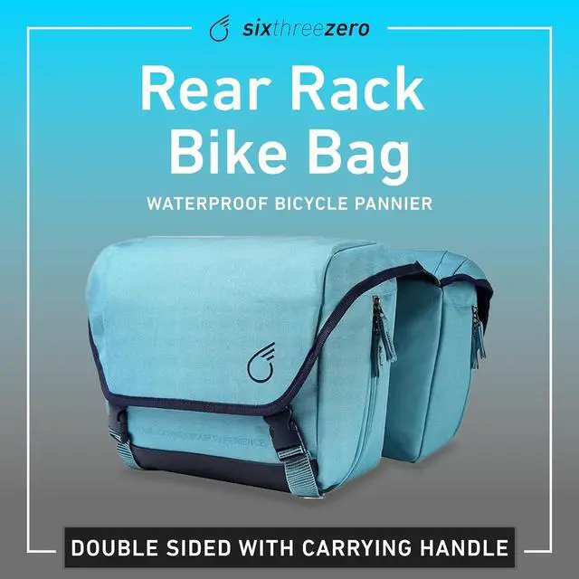 Alt view image 2 of 7 - Dual Sided Bike Bag for Rear Rack, Waterproof Universal Bicycle Double Pannier Storage Bags, Cargo Trunk with Carry Handle