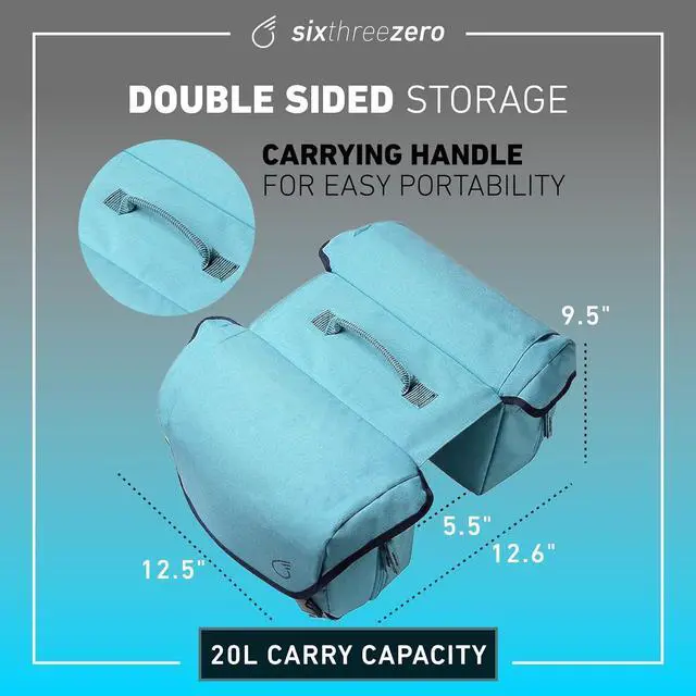 Alt view image 4 of 7 - Dual Sided Bike Bag for Rear Rack, Waterproof Universal Bicycle Double Pannier Storage Bags, Cargo Trunk with Carry Handle