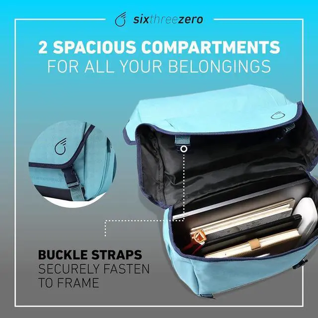 Alt view image 5 of 7 - Dual Sided Bike Bag for Rear Rack, Waterproof Universal Bicycle Double Pannier Storage Bags, Cargo Trunk with Carry Handle