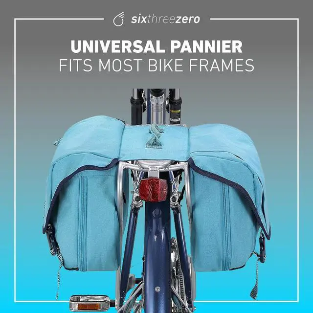 Alt view image 6 of 7 - Dual Sided Bike Bag for Rear Rack, Waterproof Universal Bicycle Double Pannier Storage Bags, Cargo Trunk with Carry Handle