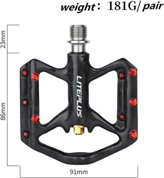 Alt view image 2 of 7 - Carbon Pedal Titanium Axis Road Bike Pedal MTB Ultra Light 3 Bearing Anti-Skid Pedal for Brompton Pedal