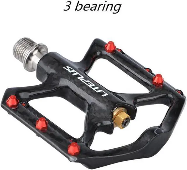 Alt view image 3 of 7 - Carbon Pedal Titanium Axis Road Bike Pedal MTB Ultra Light 3 Bearing Anti-Skid Pedal for Brompton Pedal