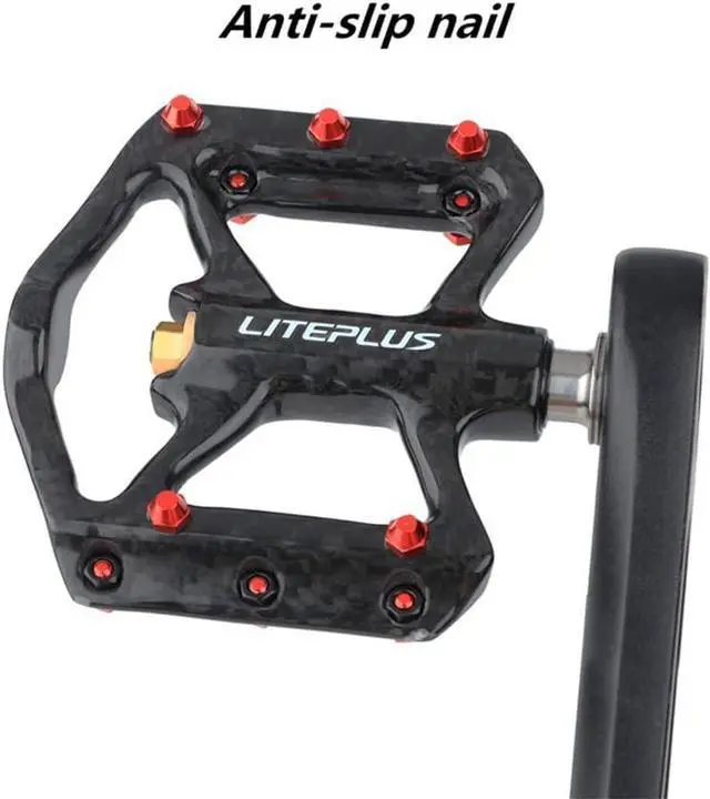 Alt view image 6 of 7 - Carbon Pedal Titanium Axis Road Bike Pedal MTB Ultra Light 3 Bearing Anti-Skid Pedal for Brompton Pedal