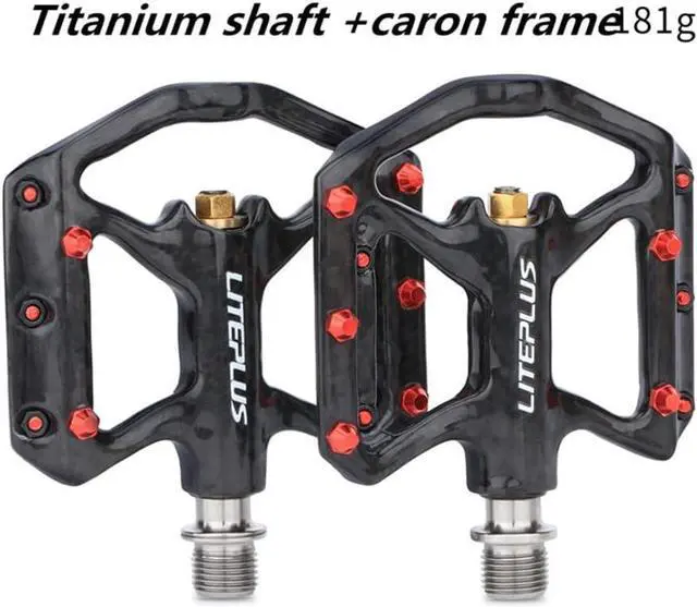 Alt view image 7 of 7 - Carbon Pedal Titanium Axis Road Bike Pedal MTB Ultra Light 3 Bearing Anti-Skid Pedal for Brompton Pedal