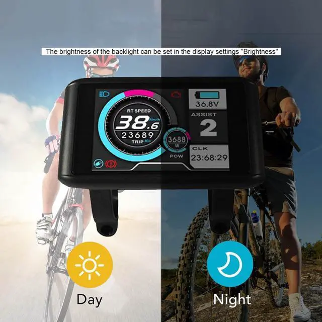 Alt view image 5 of 7 - Electric Bike Meter, UKC1 Color Display Bike LCD Display for Electric Bike Scooter with Waterproof Connector